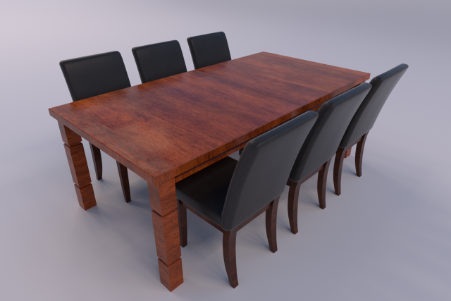 dining set 3D Modell .c4d .max .obj .3ds .fbx .stl .blend