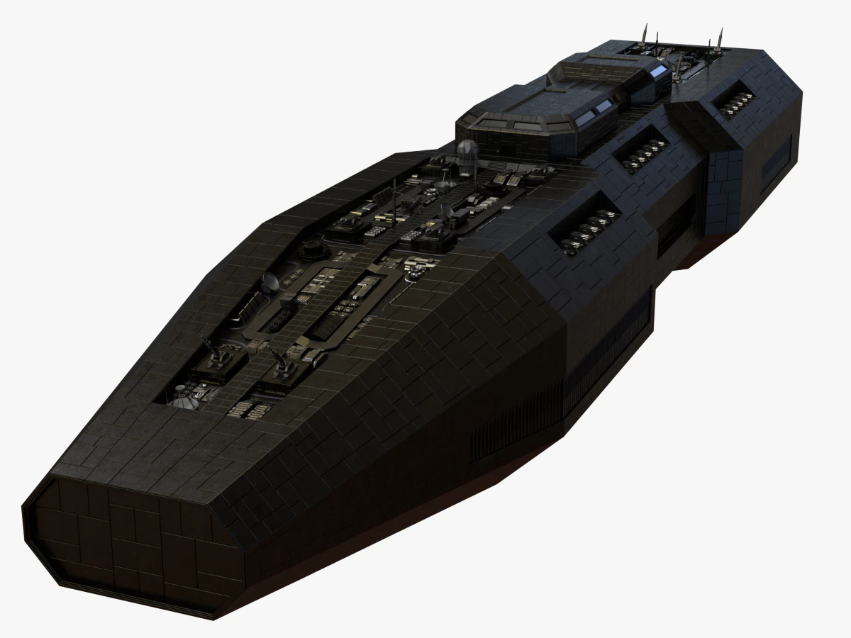 scifi battle cruiser 3D Model .c4d .max .obj .3ds .fbx .stl .blend 