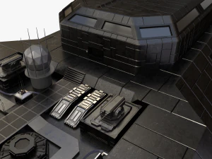 scifi battle cruiser 3D Model