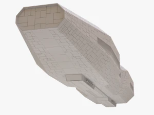 scifi battle cruiser non-textured version 3D Model