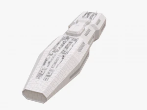 scifi battle cruiser non-textured version 3D Model