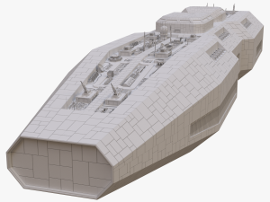 scifi battle cruiser non-textured version 3D-Modell