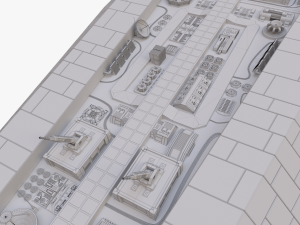 scifi battle cruiser non-textured version 3D-Modell