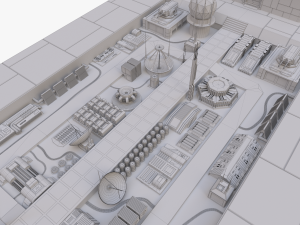 scifi battle cruiser non-textured version 3D-Modell