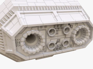 scifi battle cruiser non-textured version 3D Model
