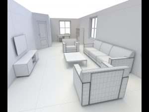 house - floor plan 2 non-textured version Modelo 3D