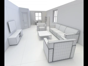 house - floor plan 2 non-textured version 3D Model