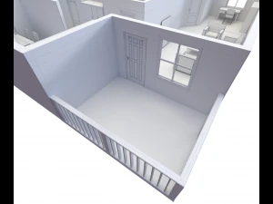 house - floor plan 2 non-textured version 3D Model