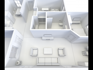 house - floor plan 2 non-textured version Modelo 3D