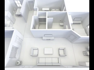 house - floor plan 2 non-textured version 3D Model