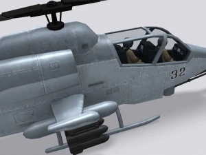 ah-1 super cobra low poly helicopter 3D Model