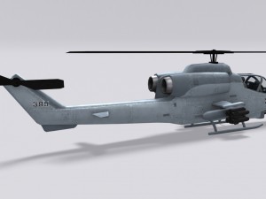 ah-1 super cobra low poly helicopter Modelo 3D
