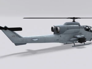 ah-1 super cobra low poly helicopter 3D Model