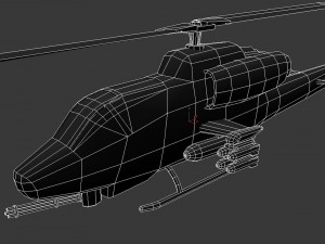ah-1 super cobra low poly helicopter Modelo 3D