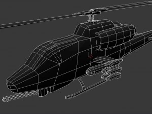 ah-1 super cobra low poly helicopter 3D Model