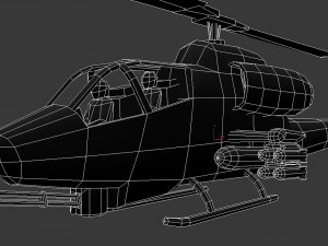 ah-1 super cobra low poly helicopter Modelo 3D