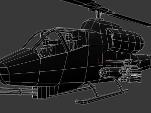 ah-1 super cobra low poly helicopter 3D Model