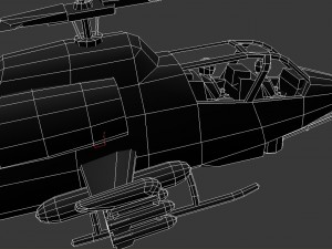 ah-1 super cobra low poly helicopter Modelo 3D