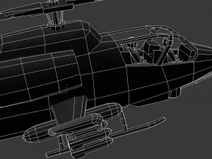 ah-1 super cobra low poly helicopter 3D Model