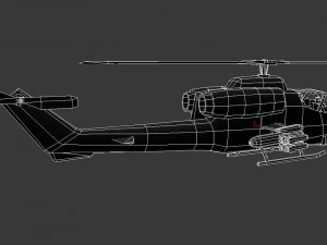 ah-1 super cobra low poly helicopter 3D Model