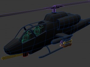 ah-1 super cobra low poly helicopter Modelo 3D