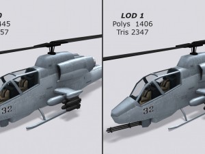 ah-1 super cobra low poly helicopter Modelo 3D