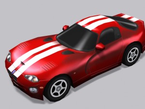 dodge viper gts low poly car 3D Модель