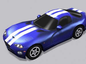 dodge viper gts low poly car 3Dモデル