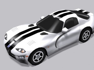 dodge viper gts low poly car 3Dモデル