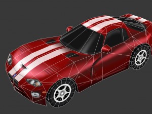 dodge viper gts low poly car 3Dモデル