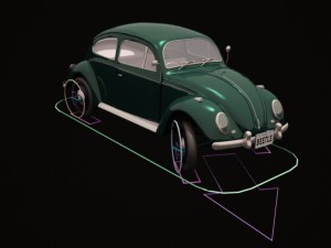 1966 volkswagen beetle - rigged Modèle 3D