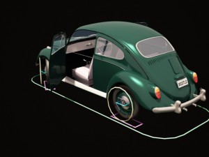 1966 volkswagen beetle - rigged Modèle 3D
