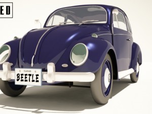 1966 volkswagen beetle - rigged Modèle 3D