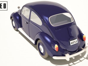 1966 volkswagen beetle - rigged Modèle 3D
