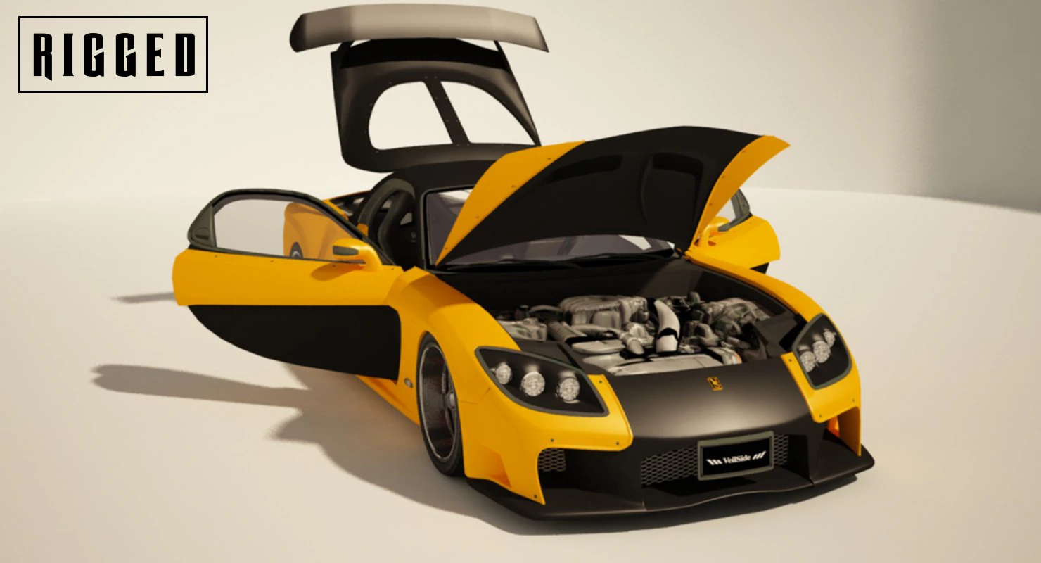 mazda rx-7 veilside edition - rigged 3D Model .c4d .max .obj .3ds .fbx .stl .blend 