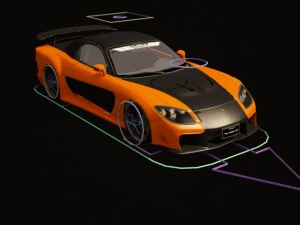 mazda rx-7 veilside edition - rigged 3D Model