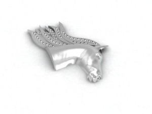 horse head with stones 3D Модель