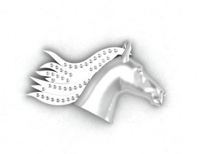 horse head with stones 3D Модель