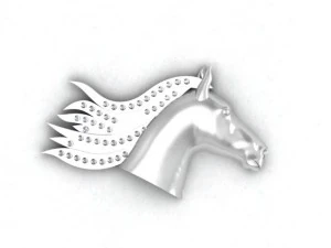 horse head with stones 3D Model