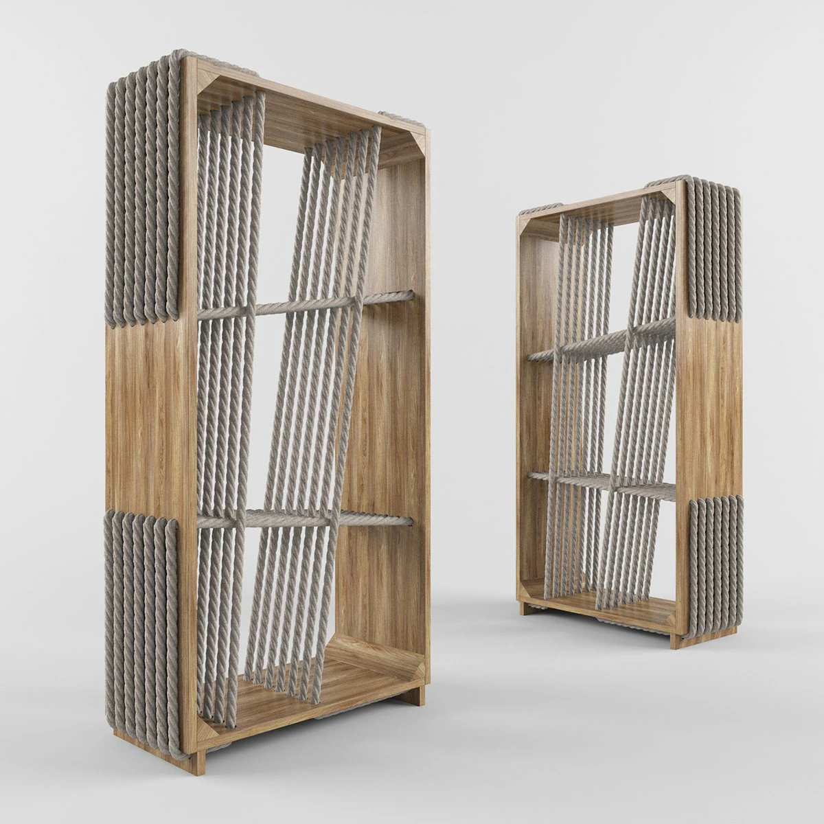 cross-ropes shelf by kata monus and tamas bozsik 3D Model .c4d .max .obj .3ds .fbx .stl .blend 