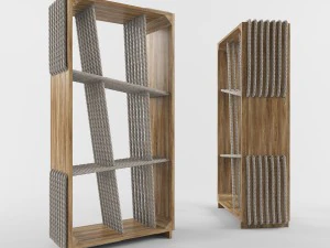 cross-ropes shelf by kata monus and tamas bozsik 3D Model