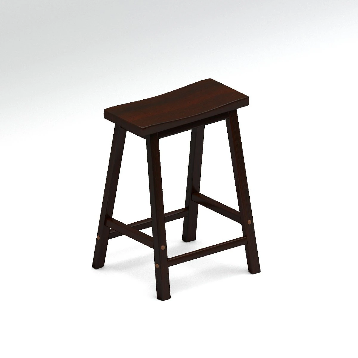 high wooden stool 3D Model .c4d .max .obj .3ds .fbx .stl .blend 