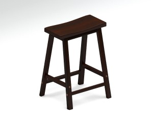 high wooden stool 3D-Modell