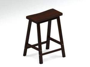 wysoki drewniany stołek Model 3D