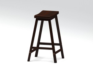 high wooden stool 3D-Modell