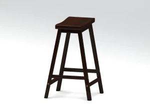 high wooden stool 3D Model