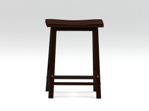 high wooden stool 3D-Modell