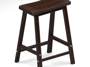 high wooden stool 3D-Modell