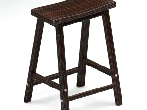 high wooden stool 3D Model