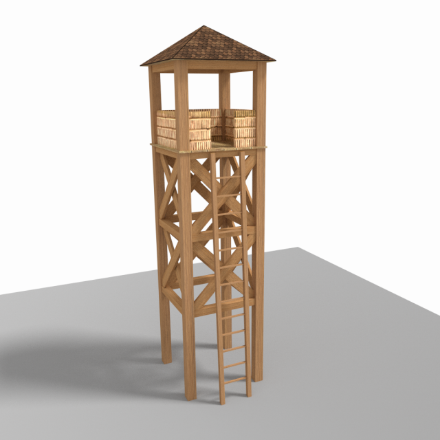 watchtower low poly Modello 3D .c4d .max .obj .3ds .fbx .stl .blend 